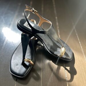 Dolce Vita Black and Gold Women's Sandals